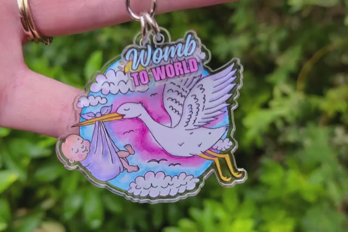 Stork Delivery Keychain