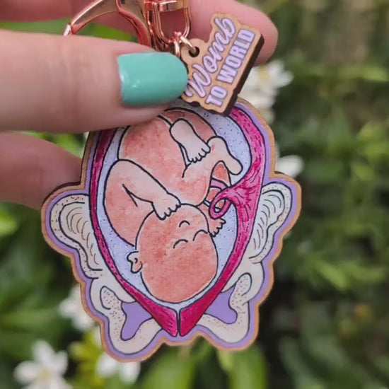 Baby in the Womb Art Keyring