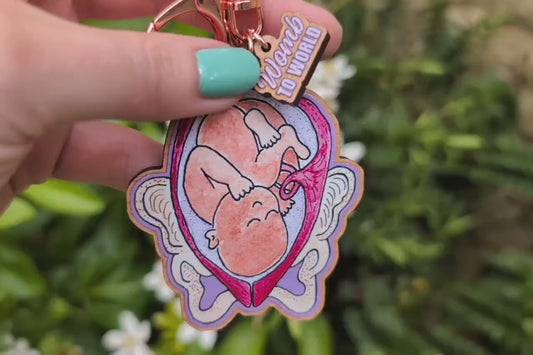 Baby in the Womb Art Keyring