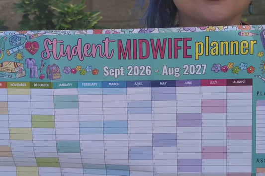 Student Midwife A2 Wall Planner: 2026 / Undated Academic Calendar + Planner Stickers