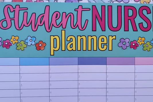 Student Nurse A1 Academic Wall Planner Undated Nursing Calendar + Planner Stickers