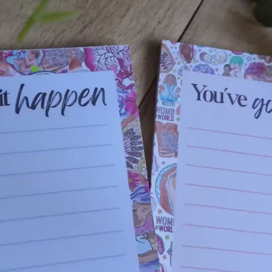 Birth Art Notepads Set: To Do Lists and Notes for Doula, Birthworkers, Breastfeeding and Midwives