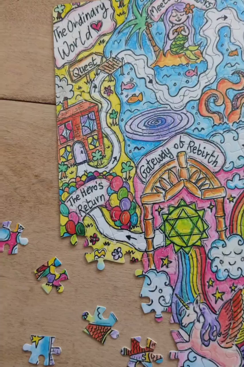 Hero's Birth Journey Puzzle & Print Pregnancy Gift Set