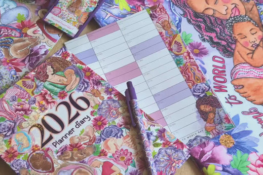 Doula Christmas Gift Bundle: 2026 Diary, Calendar, Lanyard, Tote Bag, Pen and Gift Wrap - Gifts for Birthworker, Midwife & Breastfeeding