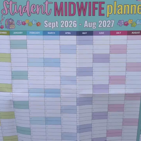 Student Midwife A1 Wall Planner September 2026