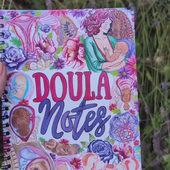 Doula Notebook: A5 Lined Notepad for Doulas with Watercolour Pregnancy Art