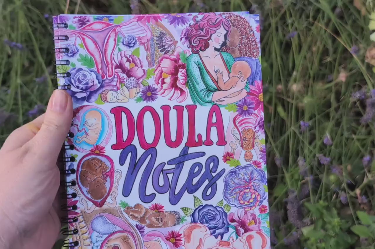 Doula Notebook: A5 Lined Notepad for Doulas with Watercolour Pregnancy Art