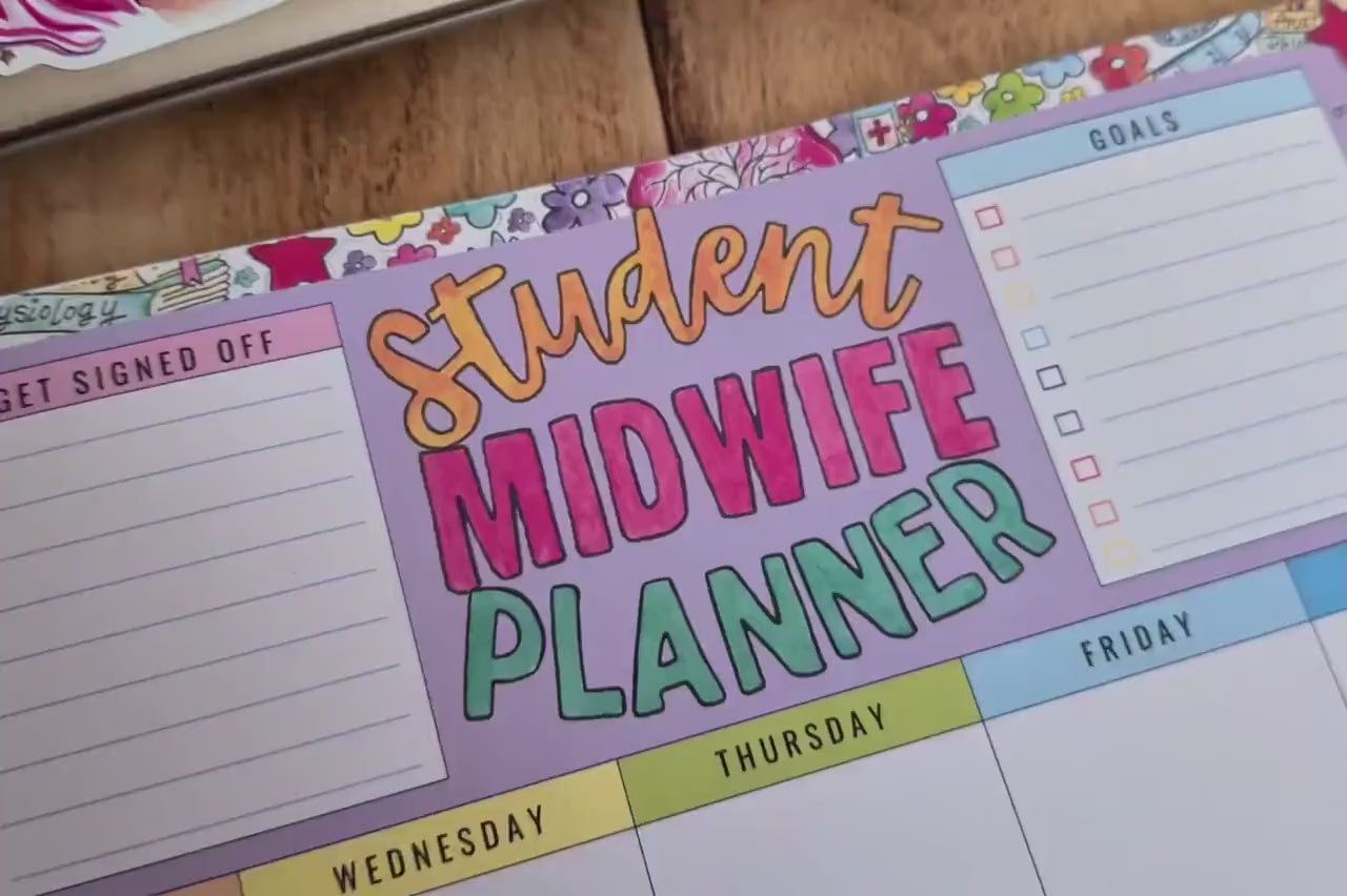 Student Midwife Desk Planner Pad: A4 Weekly Planner Notepad by Womb to World Art