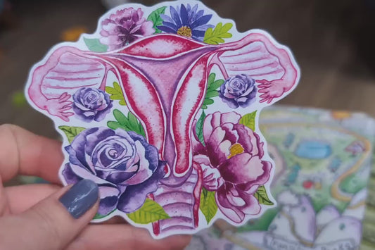Uterus Anatomy Art Sticker 10cm Vinyl