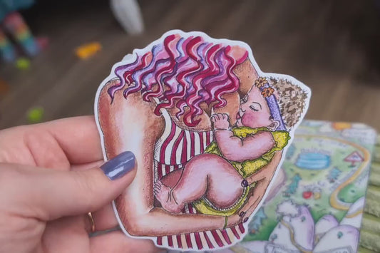 Breastfeeding Art Sticker 10cm