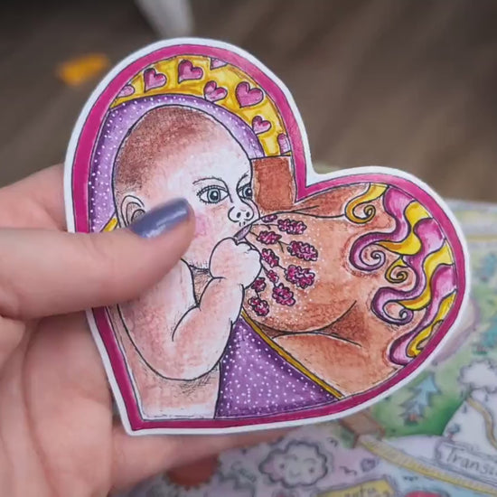 Breastfeeding Art Sticker 10cm