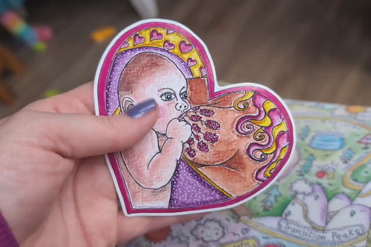 Breastfeeding Art Sticker 10cm
