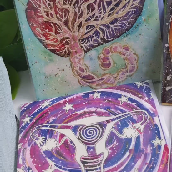 Watercolour Placenta Art Midwife Card