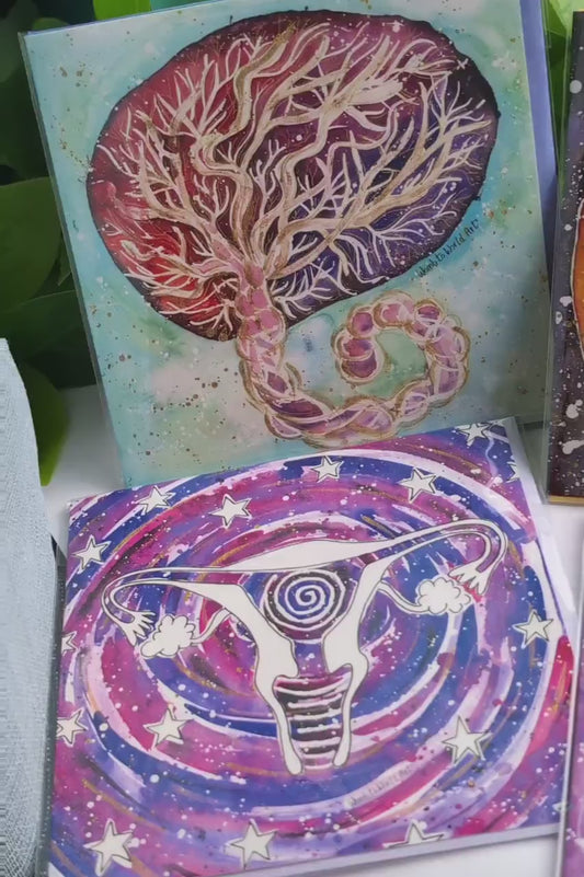 Watercolour Placenta Art Midwife Card