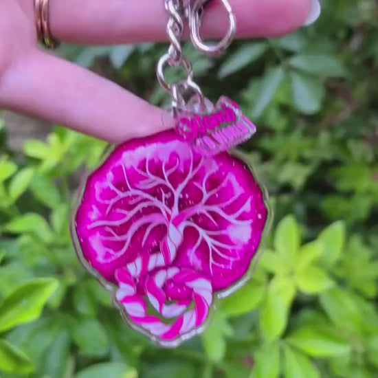 Placenta Keyring: Birth Art Keychain for Midwife and Doula Bag Charm