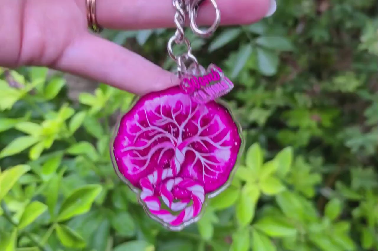 Placenta Keyring: Birth Art Keychain for Midwife and Doula Bag Charm