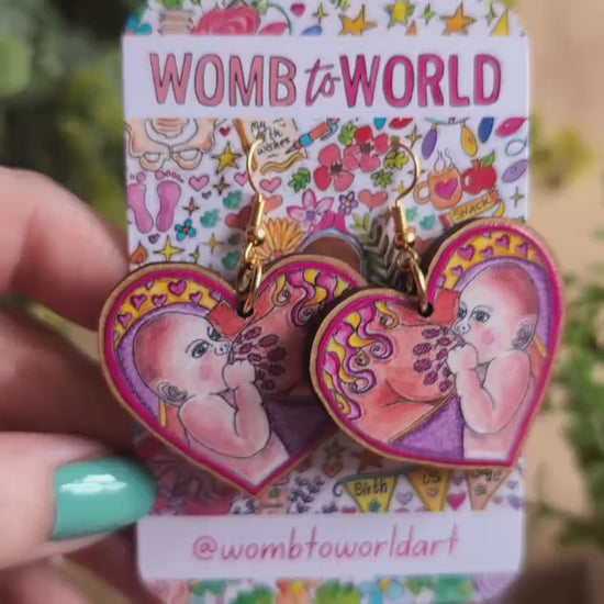 IBCLC Wooden Breastfeeding Earrings