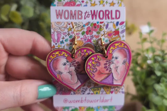 IBCLC Wooden Breastfeeding Earrings