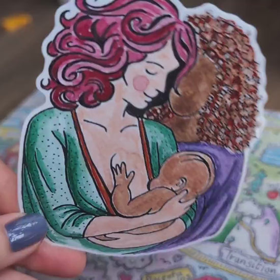 Breastfeeding Art Sticker 10cm