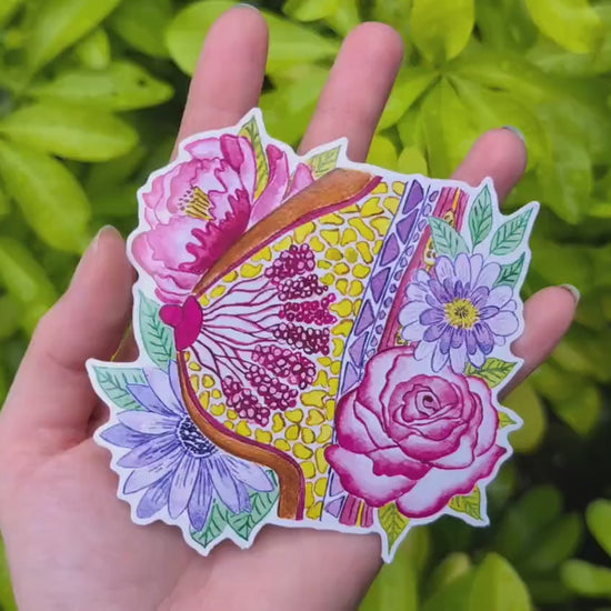 Breast Anatomy Art Sticker 10cm Vinyl