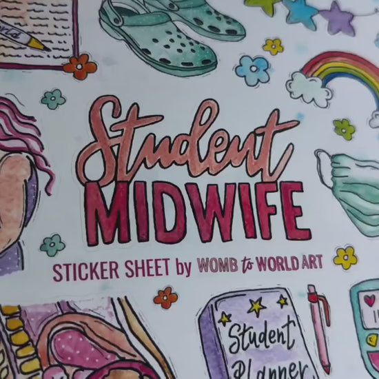 Student Midwife Vinyl Sticker Sheets 2 Pack