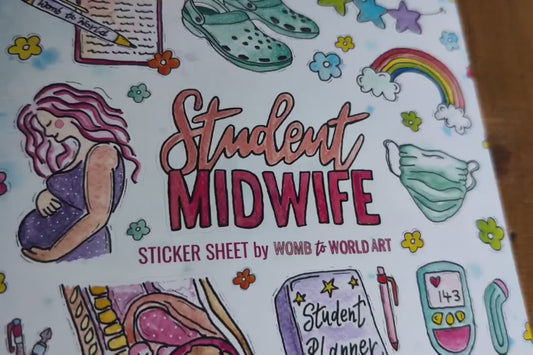 Student Midwife Vinyl Sticker Sheets 2 Pack