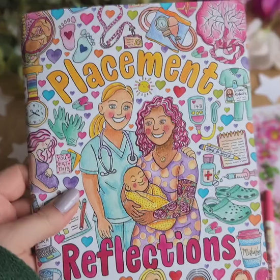 Student Midwife Placement Reflection A5 Journal: 50 Guided Pages for Placement Notebook by Womb to World Art