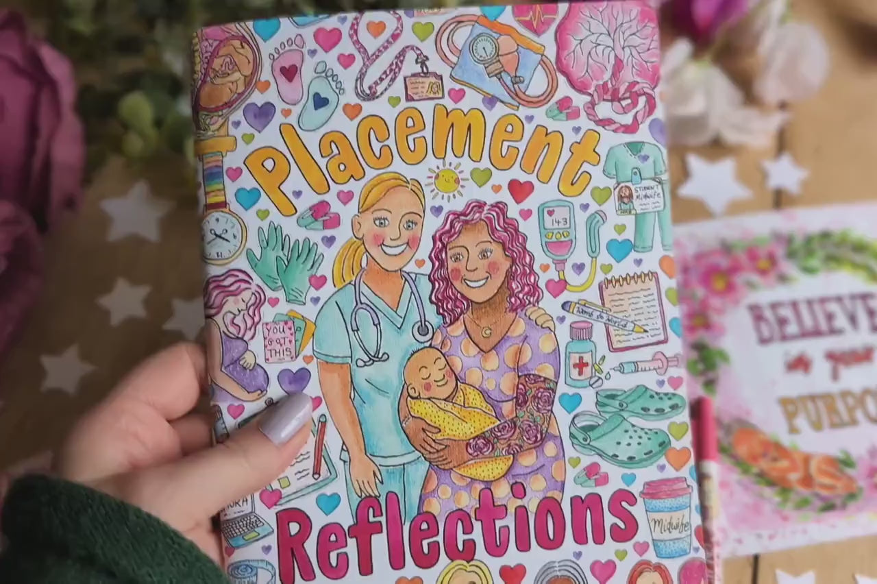 Student Midwife Placement Reflection A5 Journal: 50 Guided Pages for Placement Notebook by Womb to World Art