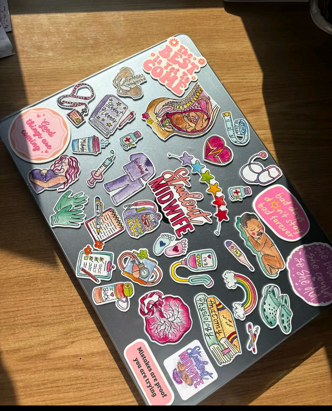 Student Midwife Waterproof Laptop Sticker Sheets